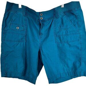Sonoma Life+Style 18W Modern Fit Bermuda Shorts Teal Cotton & Spandex